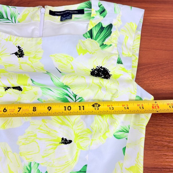 French Connection‎ Floral Print Sleeveless Sheath Pencil Dress Sz 6 Yellow Green - Picture 7 of 13